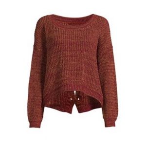 Women sweater with cable knit back
